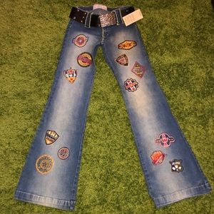 SWAYZE BRAZILIAN PATCH JEANS w/ BELT